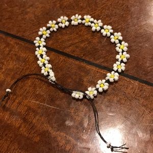 Daisy flower drawstring bracelet
